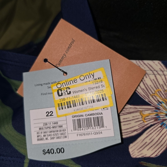 Womens Shade And Shore Floral Swimwear in Navy Blue, Size 22, NWT!!! - Picture 3 of 3